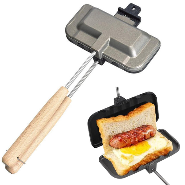 Non-Stick Double-Sided Sandwich Maker – Easy Flip Pan for Crispy Toast & More